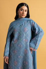 EMBROIDERED COTTON KARANDI 3 PCS (UNSTITCHED)