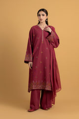 EMBROIDERED COTTON KARANDI 3 PCS (UNSTITCHED)