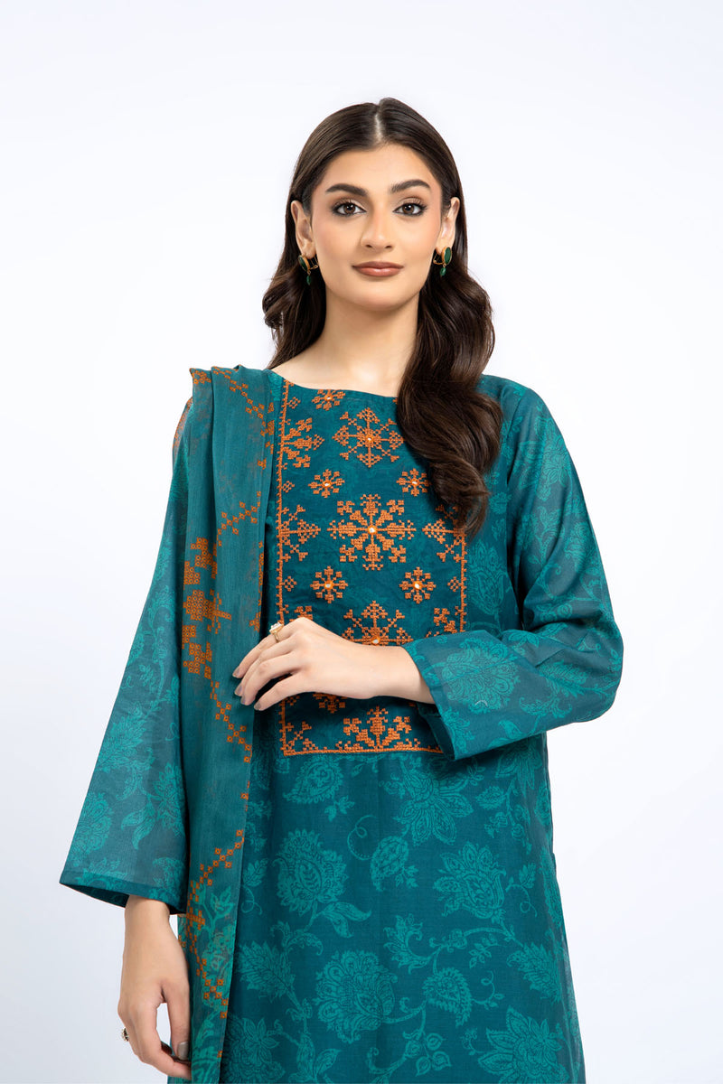 PRINTED & EMBROIDERED LAWN 3 PCS (UNSTITCHED)