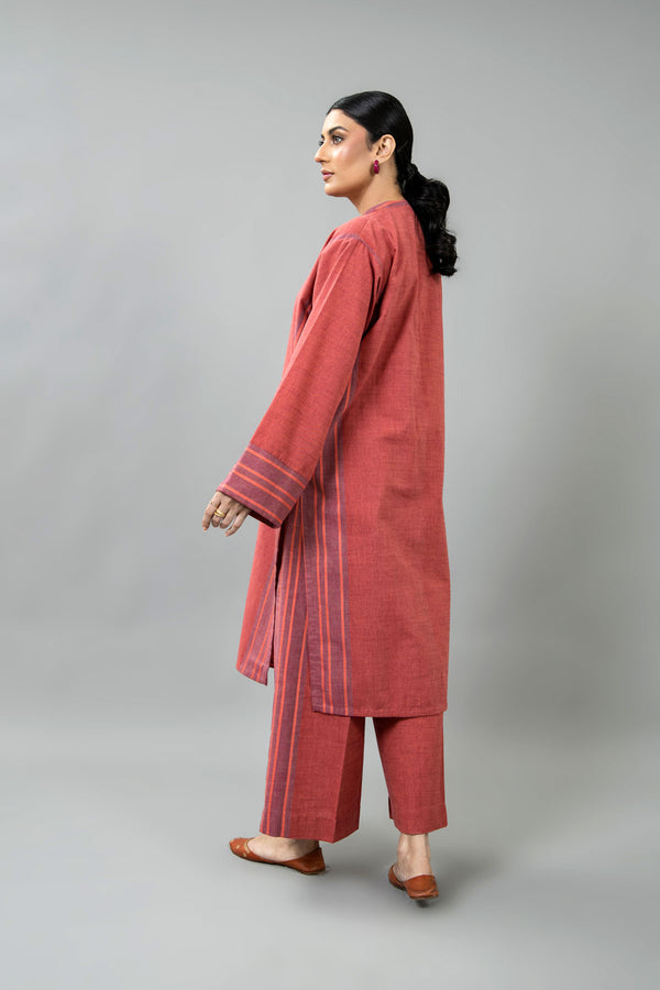 PRET SOLID YARN DYED STRIP KHADDAR 2 PCS