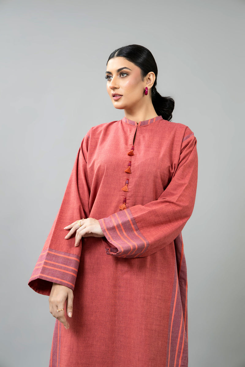 PRET SOLID YARN DYED STRIP KHADDAR 2 PCS