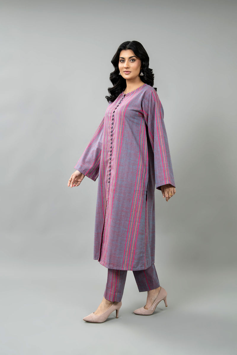 PRET SOLID YARN DYED STRIP KHADDAR 2 PCS