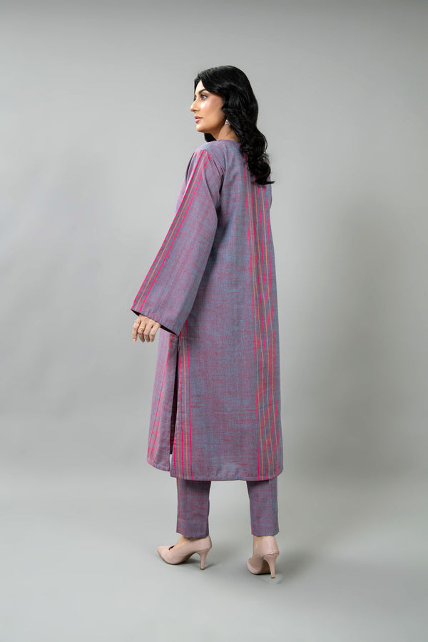 PRET SOLID YARN DYED STRIP KHADDAR 2 PCS