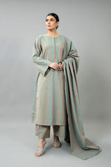 PRET SOLID YARN DYED STRIP KHADDAR 3 PCS