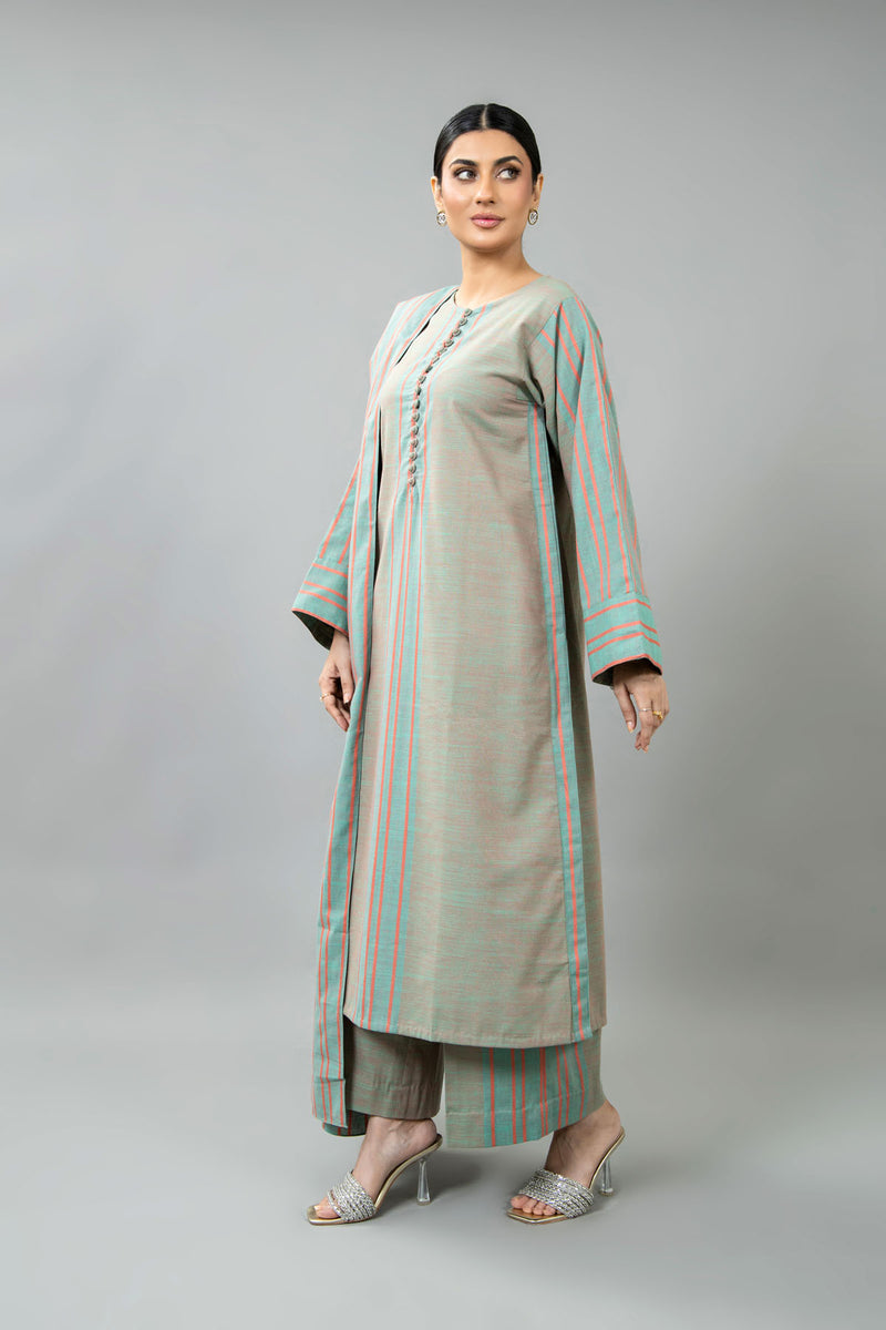 PRET SOLID YARN DYED STRIP KHADDAR 3 PCS