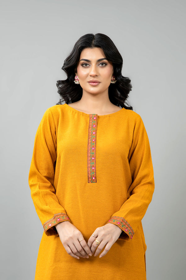 PRET EMBROIDERED & EMBELISHED COTTON KARANDI 2 PCS