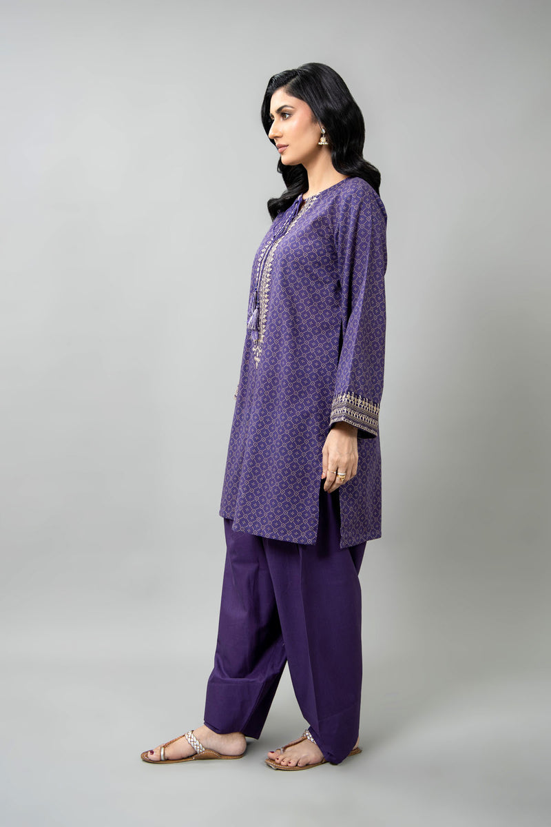 PRET EMBROIDERED & PRINTED SLUB KHADDAR 2 PCS