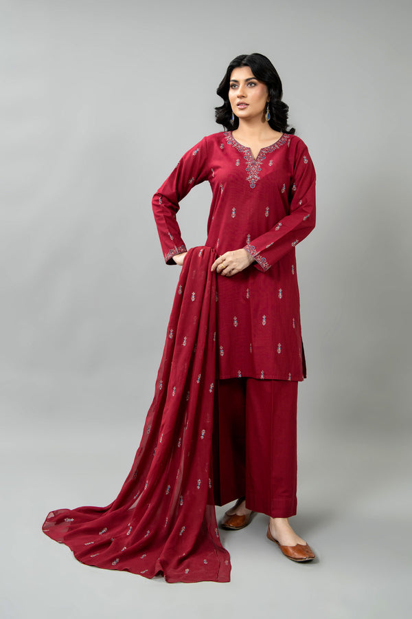 PRET EMBROIDERED SLUB KHADDAR 3 PCS