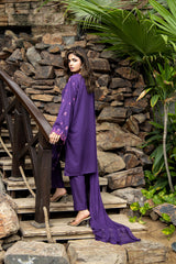 PRET EMBROIDERED & SHEESHA WORK KARANDI LAWN 3 PCS