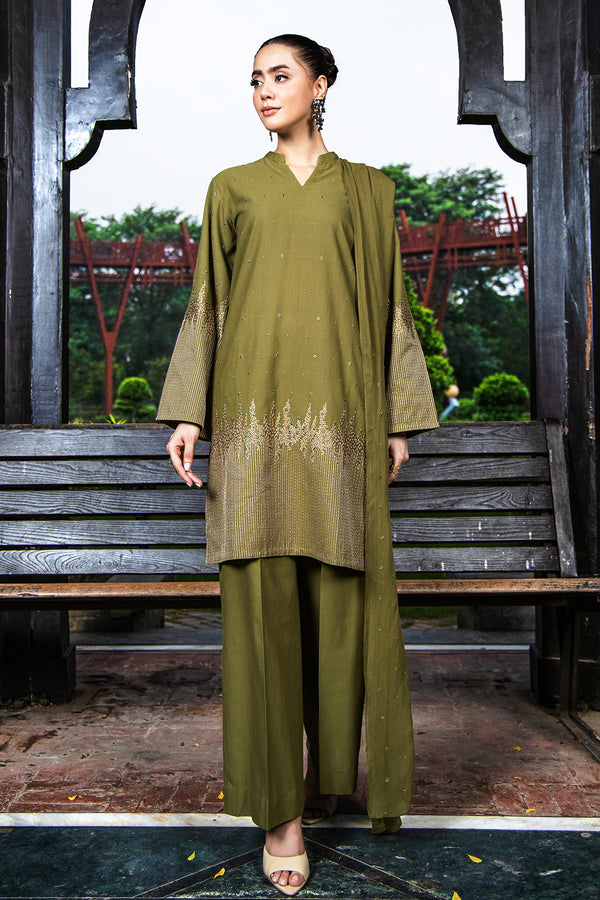 PRET EMBROIDERED SLUB KHADDAR 3 PCS