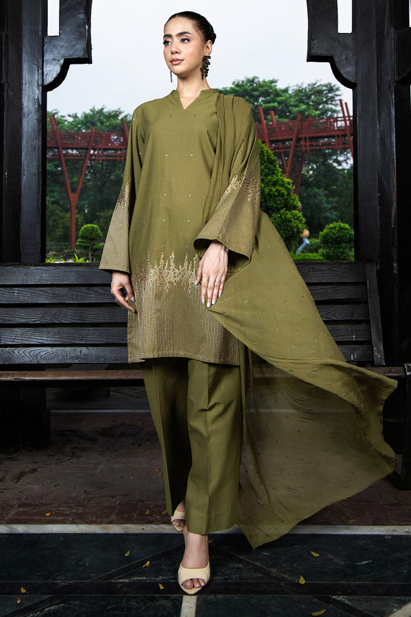 PRET EMBROIDERED SLUB KHADDAR 3 PCS