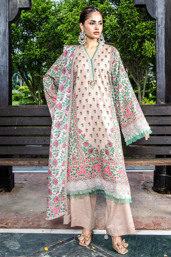 PRINTED SLUB KHADDAR 3 PCS (UNSTITCHED)