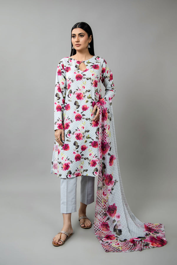 PRINTED SLUB KHADDAR 3 PCS (UNSTITCHED)