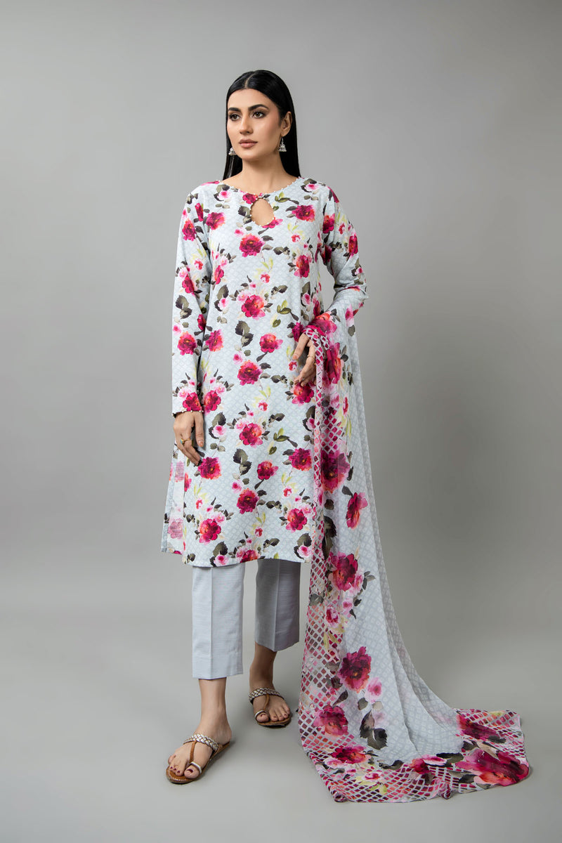 PRINTED SLUB KHADDAR 3 PCS (UNSTITCHED)