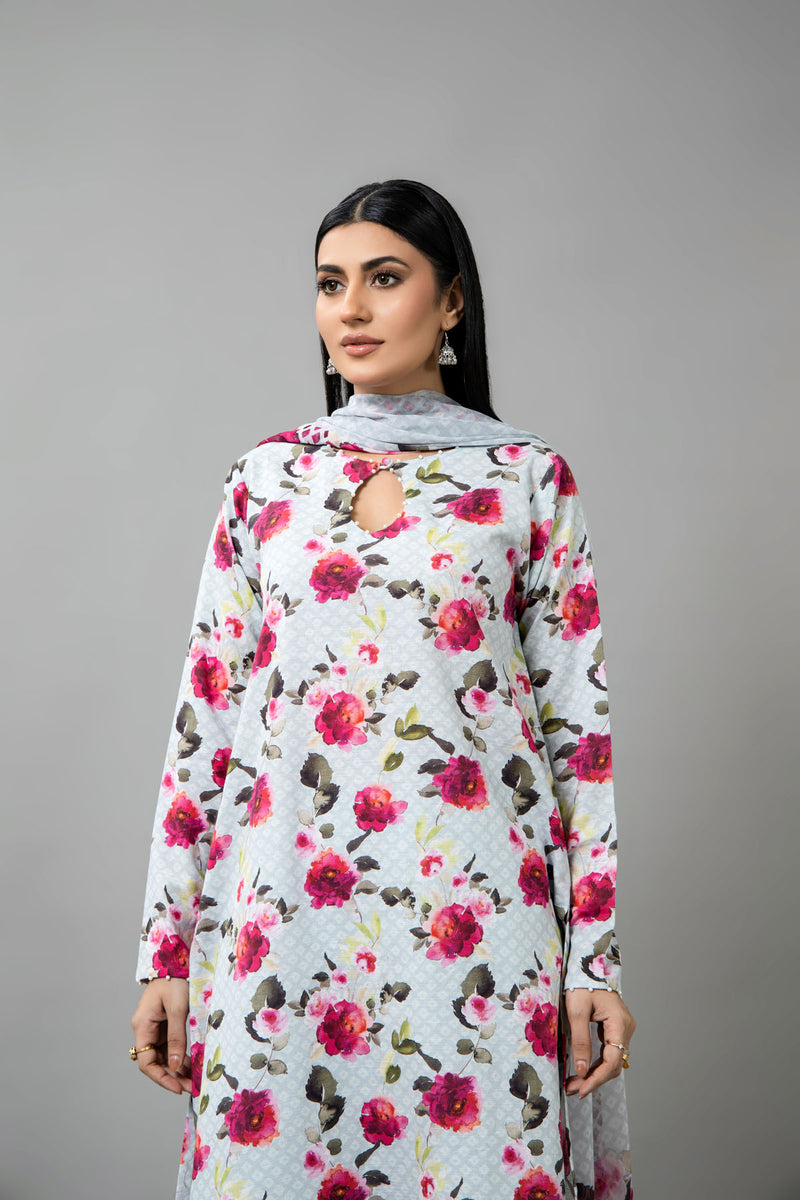 PRINTED SLUB KHADDAR 3 PCS (UNSTITCHED)