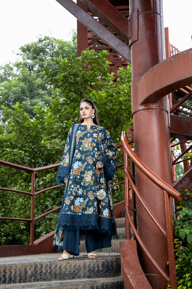 PRINTED SLUB KHADDAR 3 PCS (UNSTITCHED)