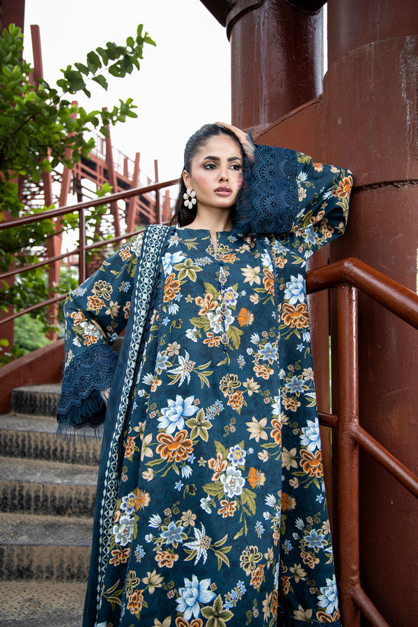 PRINTED SLUB KHADDAR 3 PCS (UNSTITCHED)