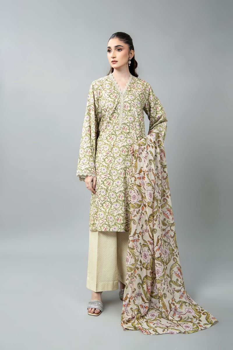 PRINTED CAMBRIC 3 PCS (UNSTITCHED)