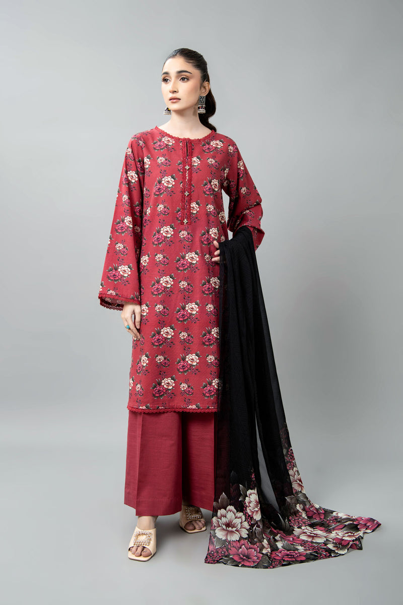 PRINTED SLUB KHADDAR 3 PCS (UNSTITCHED)