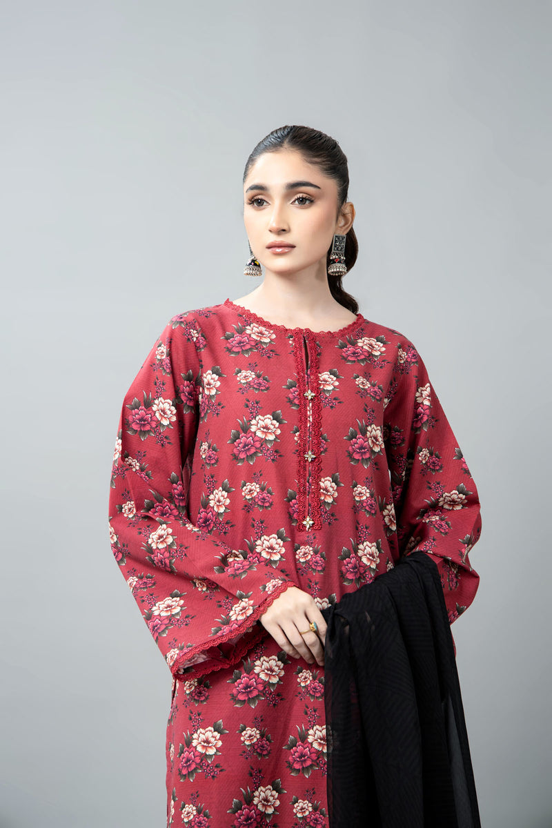 PRINTED SLUB KHADDAR 3 PCS (UNSTITCHED)