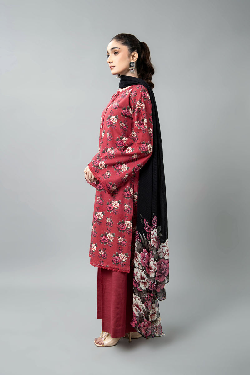 PRINTED SLUB KHADDAR 3 PCS (UNSTITCHED)