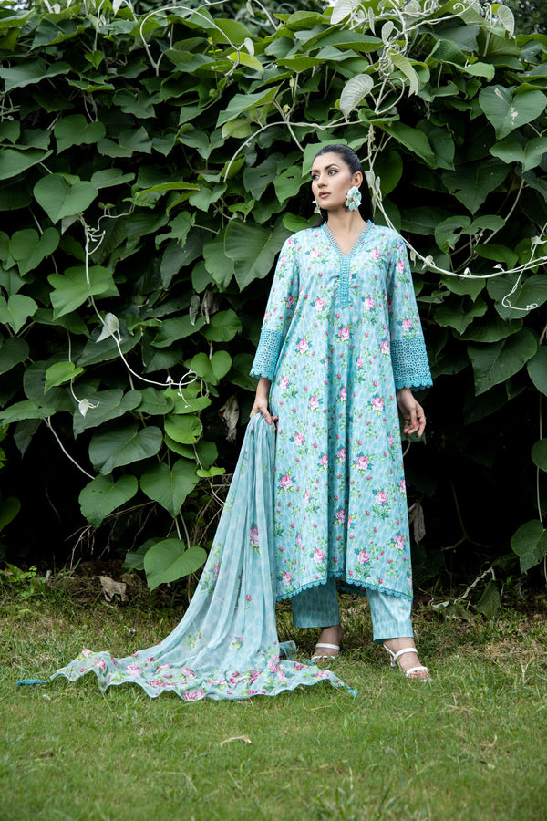 PRINTED CAMBRIC 3 PCS (UNSTITCHED)