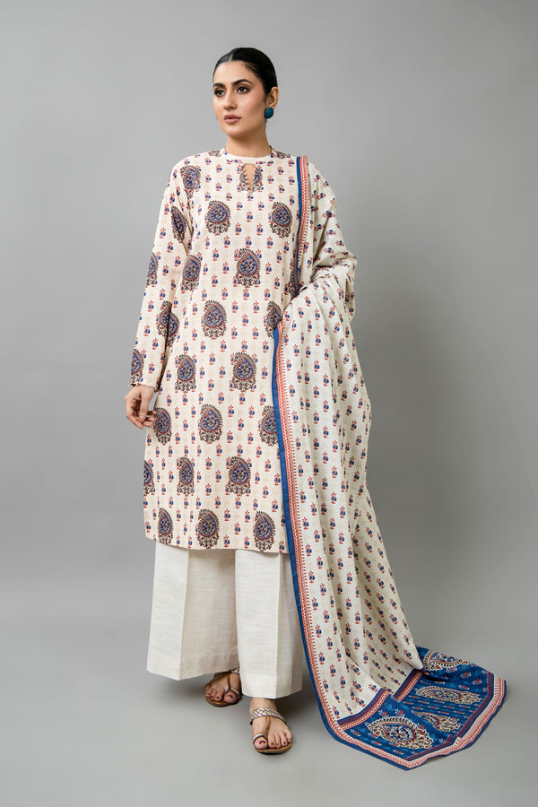 PRINTED SLUB KHADDAR 3 PCS (UNSTITCHED)