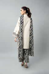 PRET EMBROIDERED & PRINTED SLUB KHADDAR 3 PCS