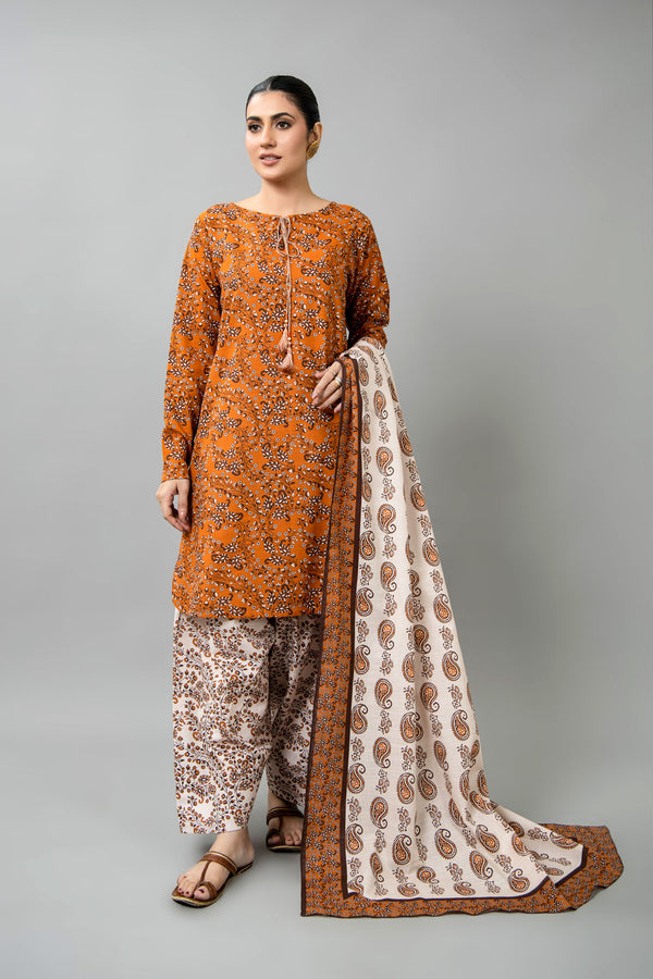 PRINTED SLUB KHADDAR 3 PCS (UNSTITCHED)