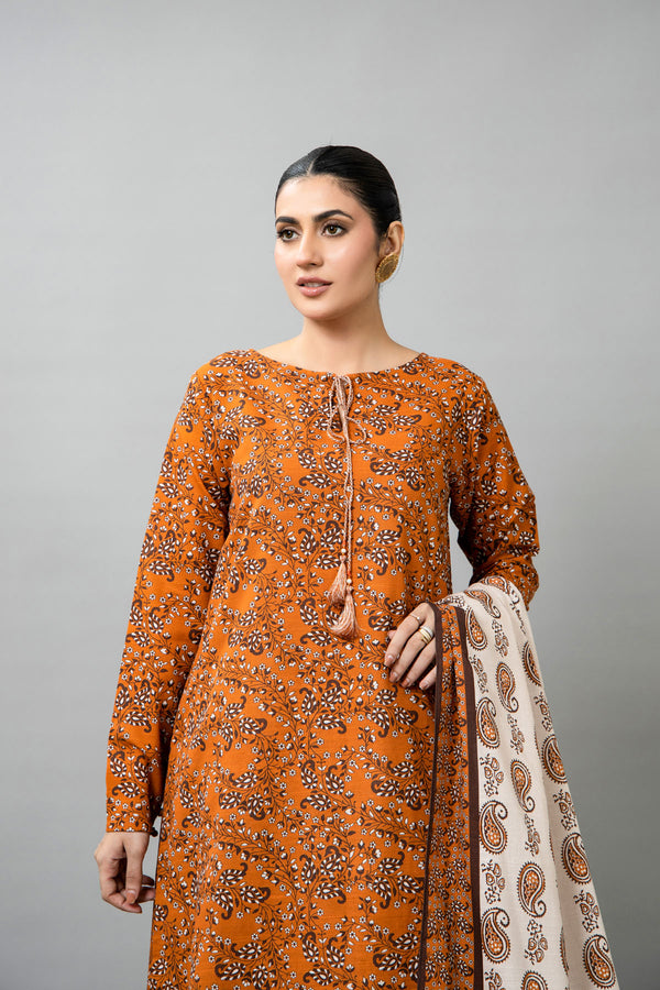PRINTED SLUB KHADDAR 3 PCS (UNSTITCHED)