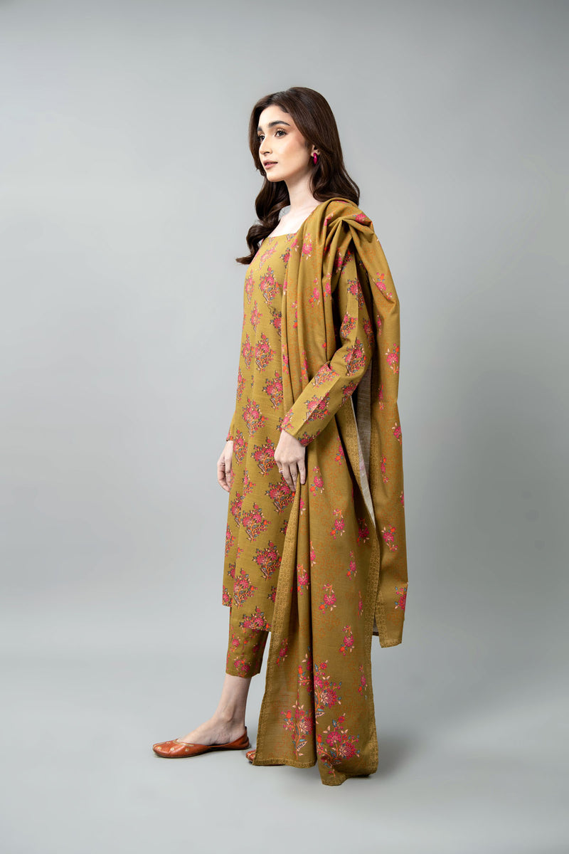 PRINTED SLUB KHADDAR 3 PCS (UNSTITCHED)