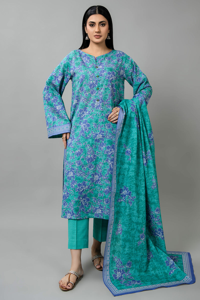 PRINTED SLUB KHADDAR 3 PCS (UNSTITCHED)