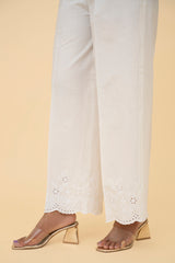 EMBROIDERED CAMBRIC PLAZO
