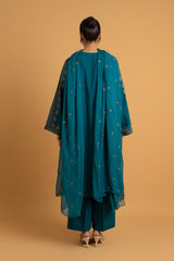 PRET EMBROIDERED  SLUB KHADDAR 3 PCS