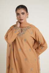 PRET EMBROIDERED  SLUB KHADDAR 3 PCS