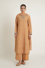 PRET EMBROIDERED  SLUB KHADDAR 3 PCS
