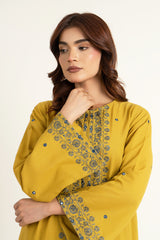 PRET EMBROIDERED & EMBELISHED SLUB KHADDAR 2 PCS