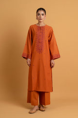 PRET EMBROIDERED & EMBELISHED SLUB KHADDAR 2 PCS