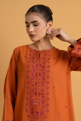 PRET EMBROIDERED & EMBELISHED SLUB KHADDAR 2 PCS