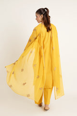 PRET EMBROIDERED  SLUB KHADDAR 3 PCS