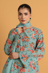 PRINTED SLUB KHADDAR 3 PCS (UNSTITCHED)