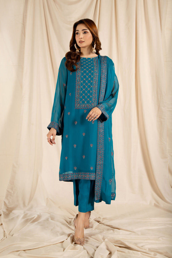 PRET EMBROIDERED & EMBELISHED CHIFFON 3 PCS