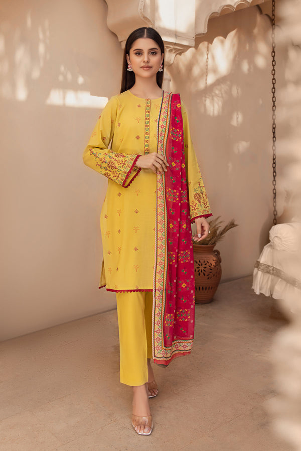 PRET PRINTED EMBROIDERED LAWN 3 PCS