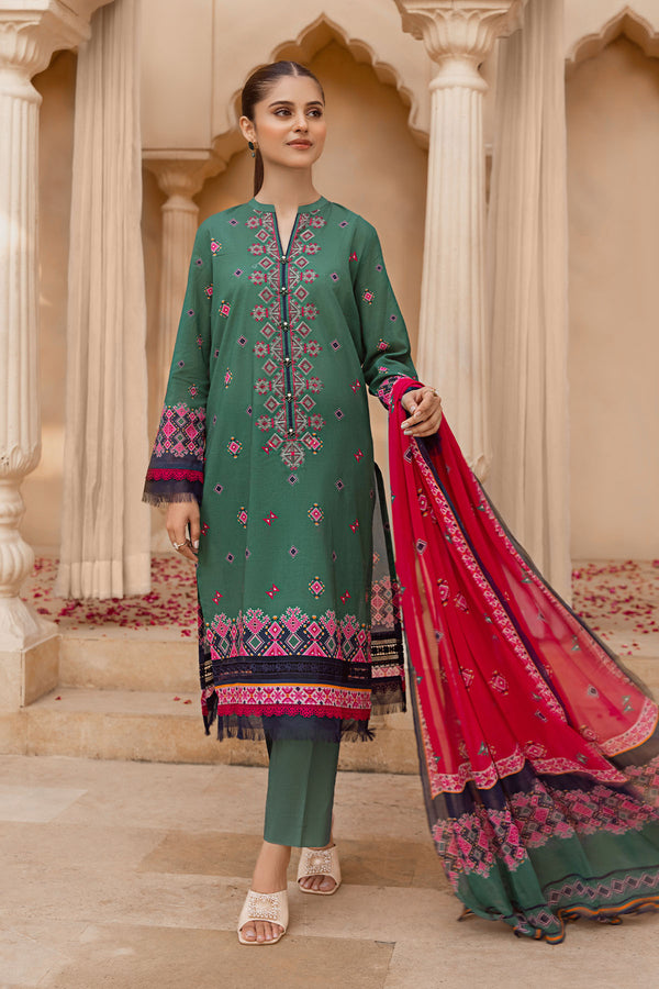 PRINTED & EMBROIDERED LAWN 3 PCS (UNSTITCHED