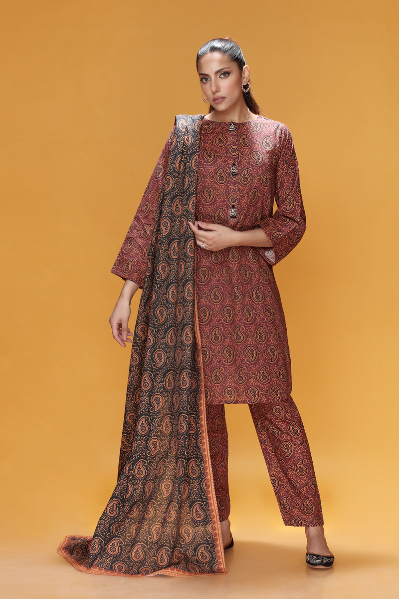 PRINTED KHADDAR 3 PCS (UNSTITCHED)