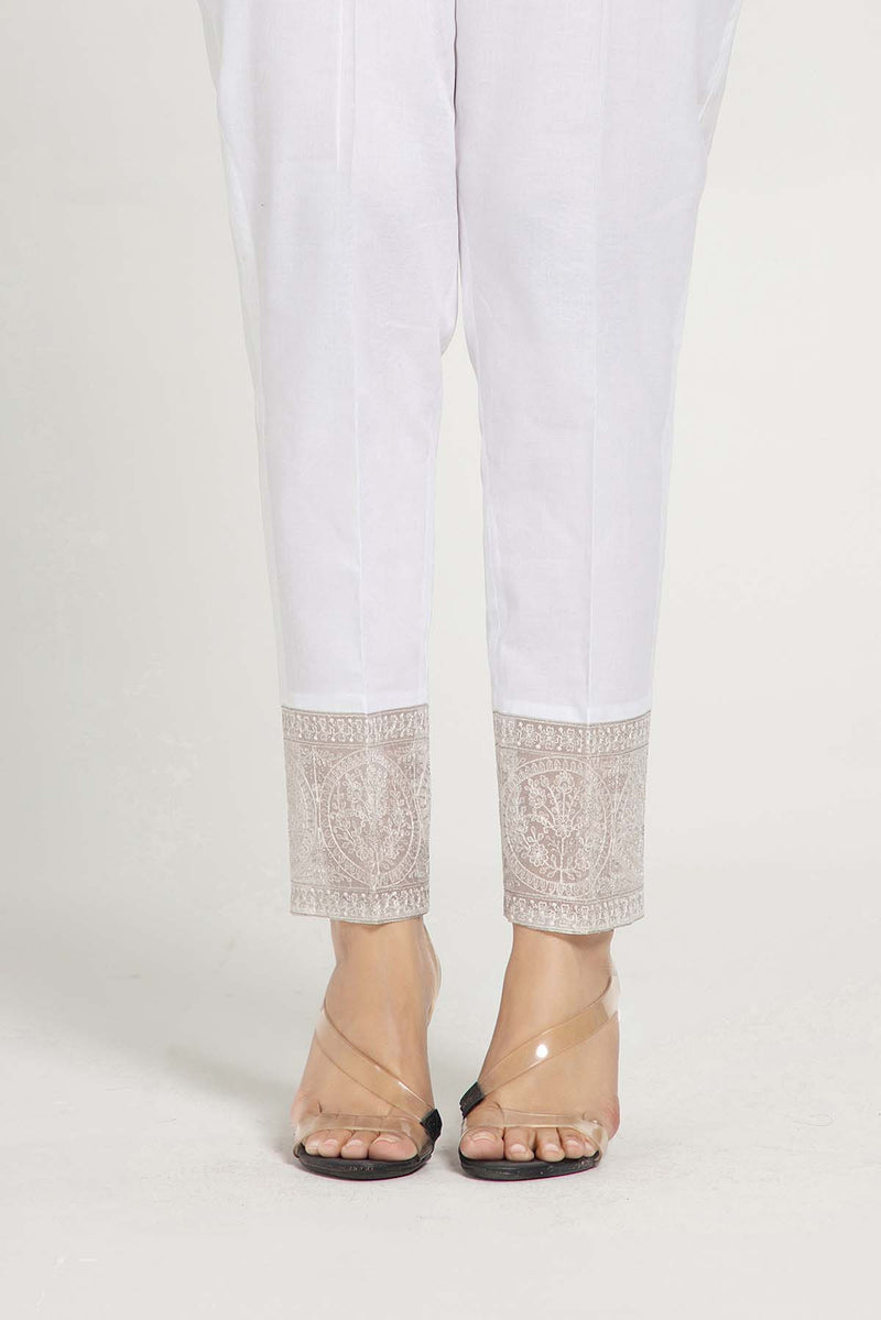 EMBROIDERED CAMBRIC TROUSER