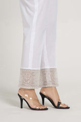 EMBROIDERED CAMBRIC TROUSER