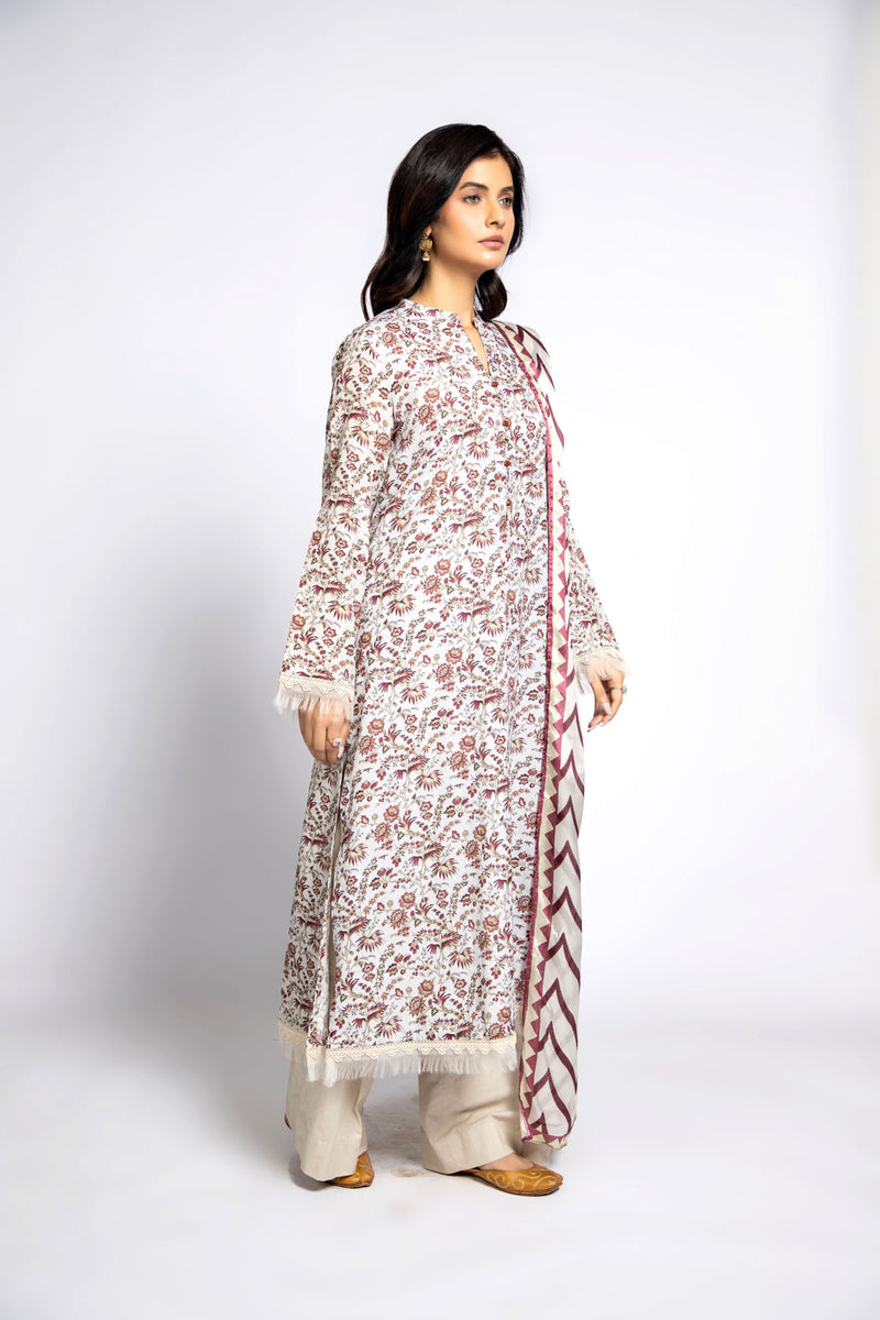 PRINTED POLY LAWN 3 PCS (UNSTITCHED)