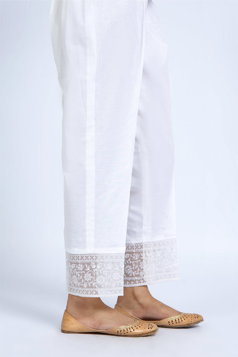EMBROIDERED CAMBRIC TROUSER