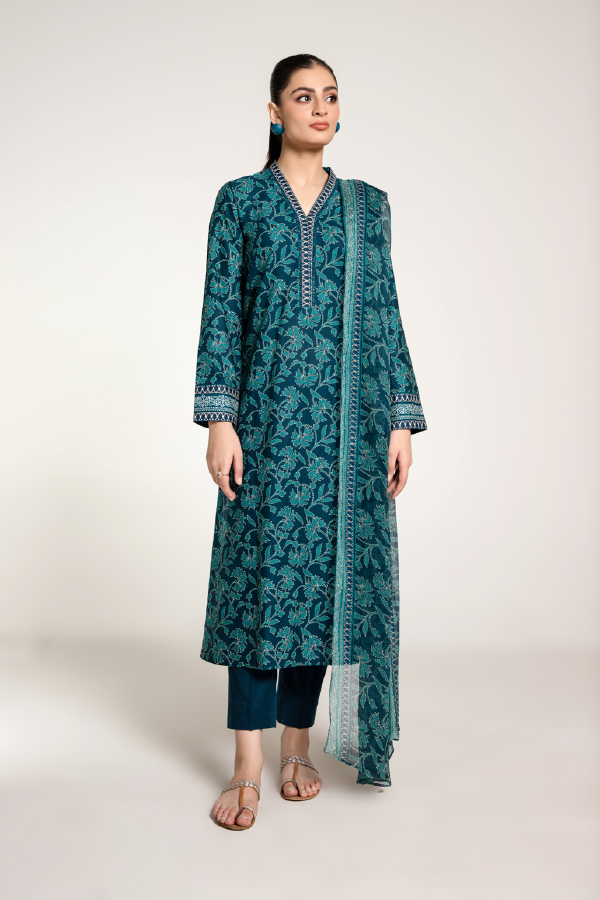 PRINTED SLUB KHADDAR 3 PCS (UNSTITCHED)